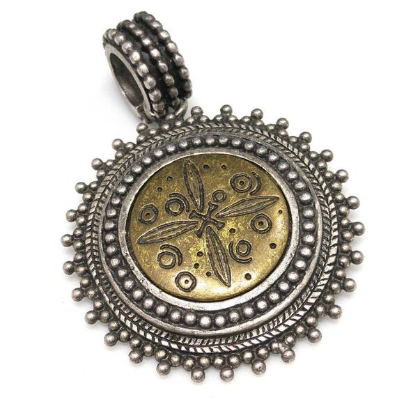 Chico's Silver Gold Tone Pendant, Large Bail, No Chain - Picture 2 of 7